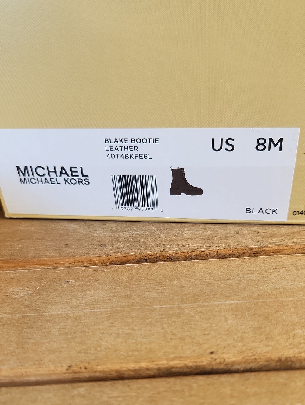 Michael Kors Black Leather Lug-Sole Combat Boots - Picture 2 of 6
